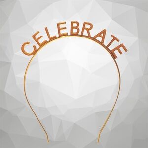 Gold Glitter Resin "CELEBRATE" Special Occasion Headband